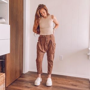 Snake leather joggers